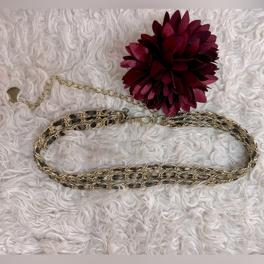 Leopard Pattern Gold Chain Adjustable Belt